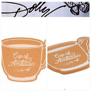 Dolly Parton Cup of Ambition Cork Trivet Set